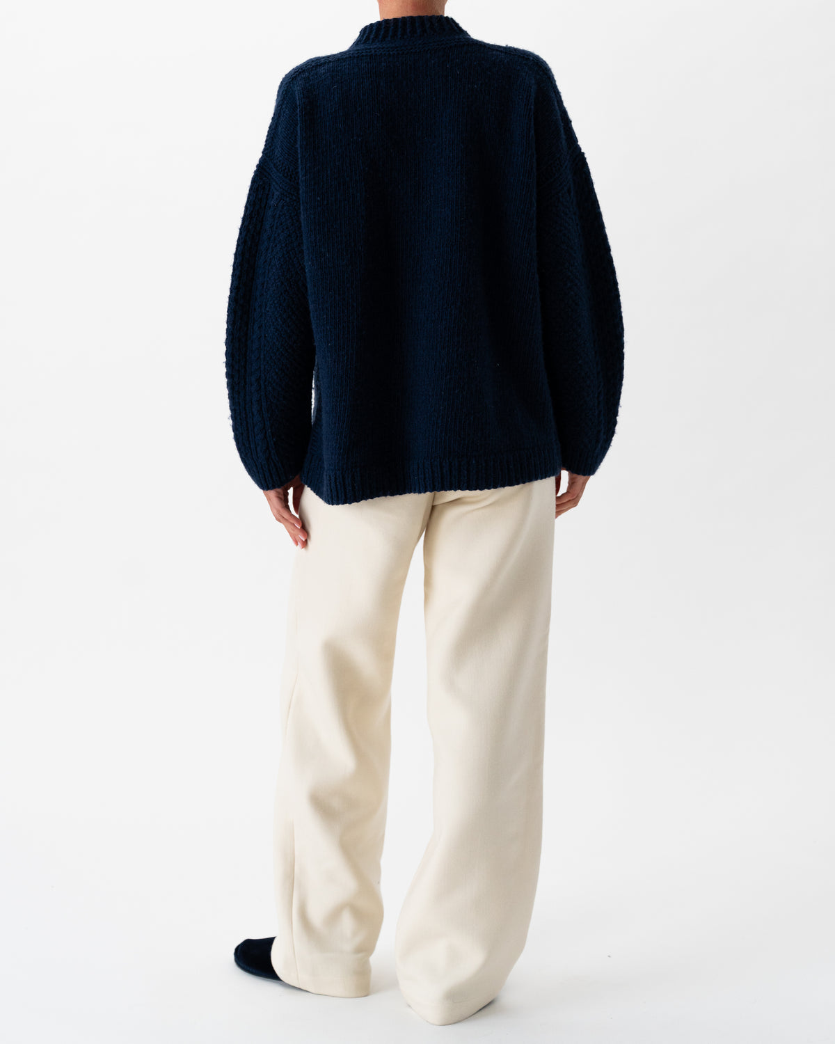Aran Bleumarine Pullover