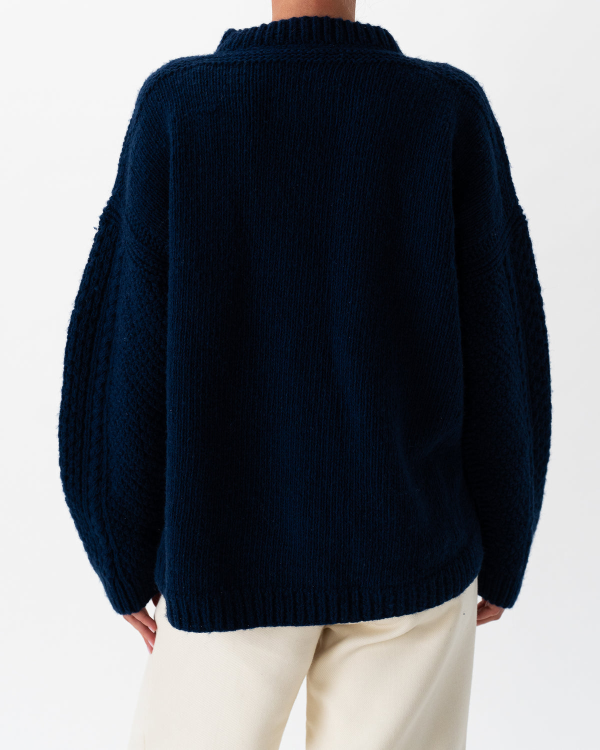 Aran Bleumarine Pullover