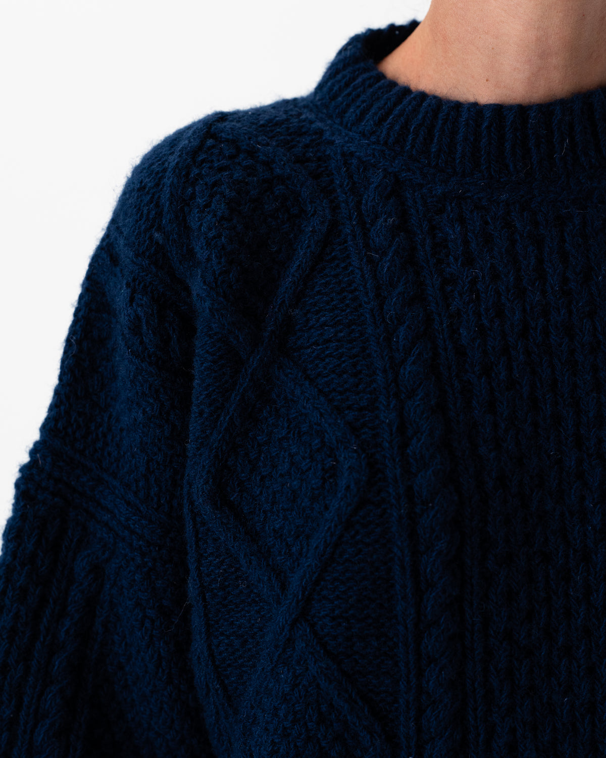 Aran Bleumarine Pullover