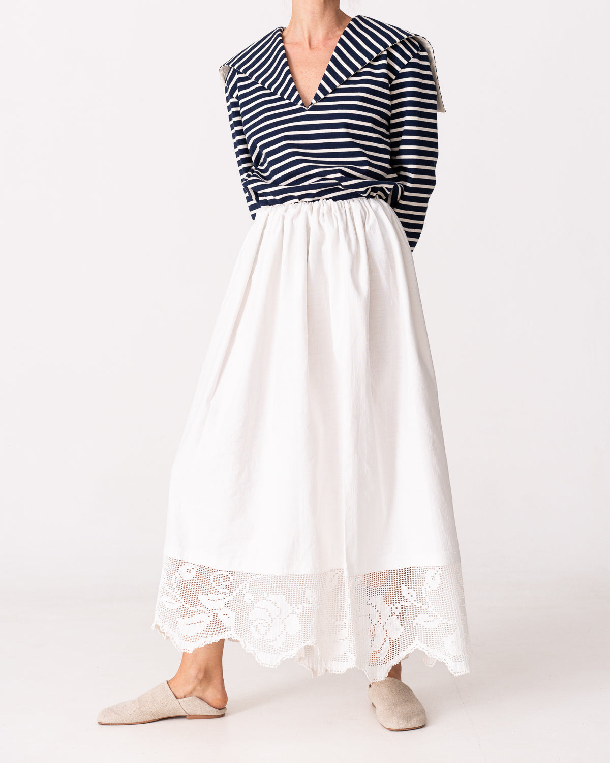 les vacances d´irina LEMNOS SKIRT S リネン-