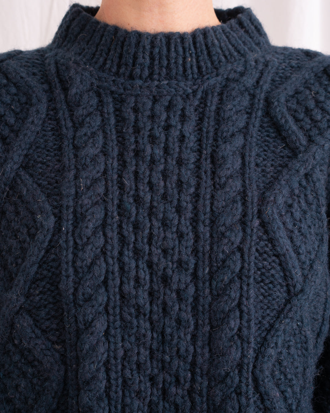 Aran Bleumarine Pullover