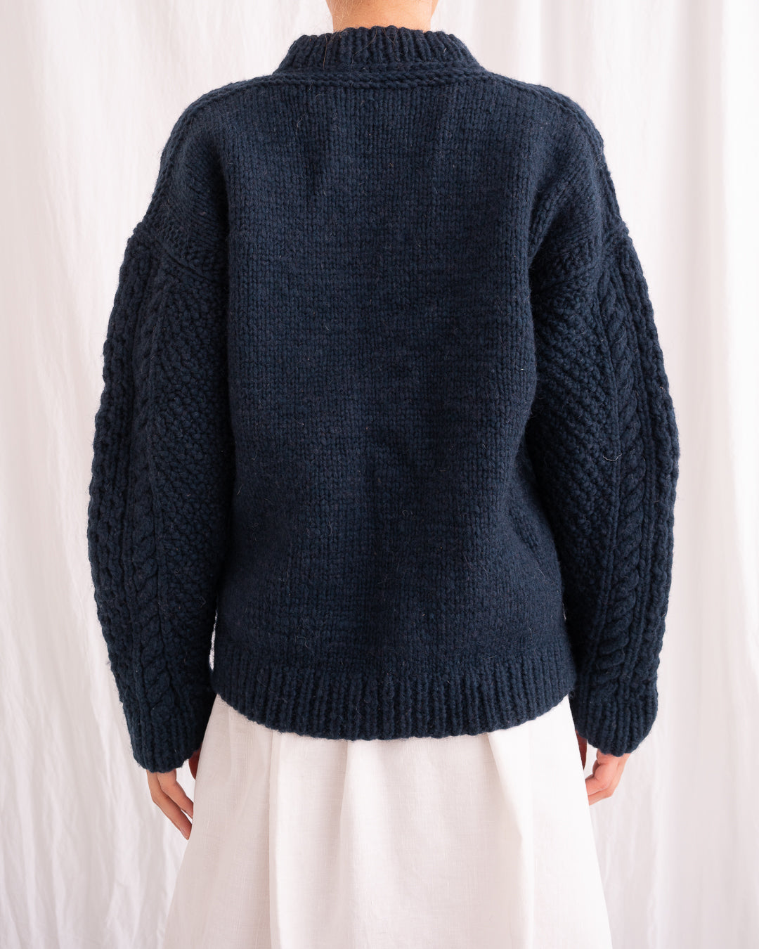 Aran Bleumarine Pullover